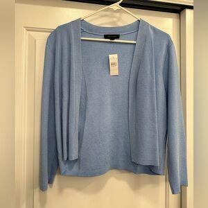 NWT Ann Taylor cropped open cardigan cornflower blue